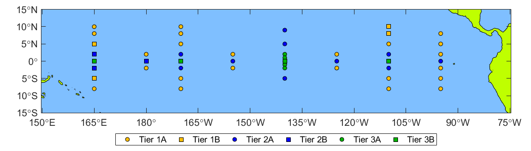 Map showing current TAO array configuration